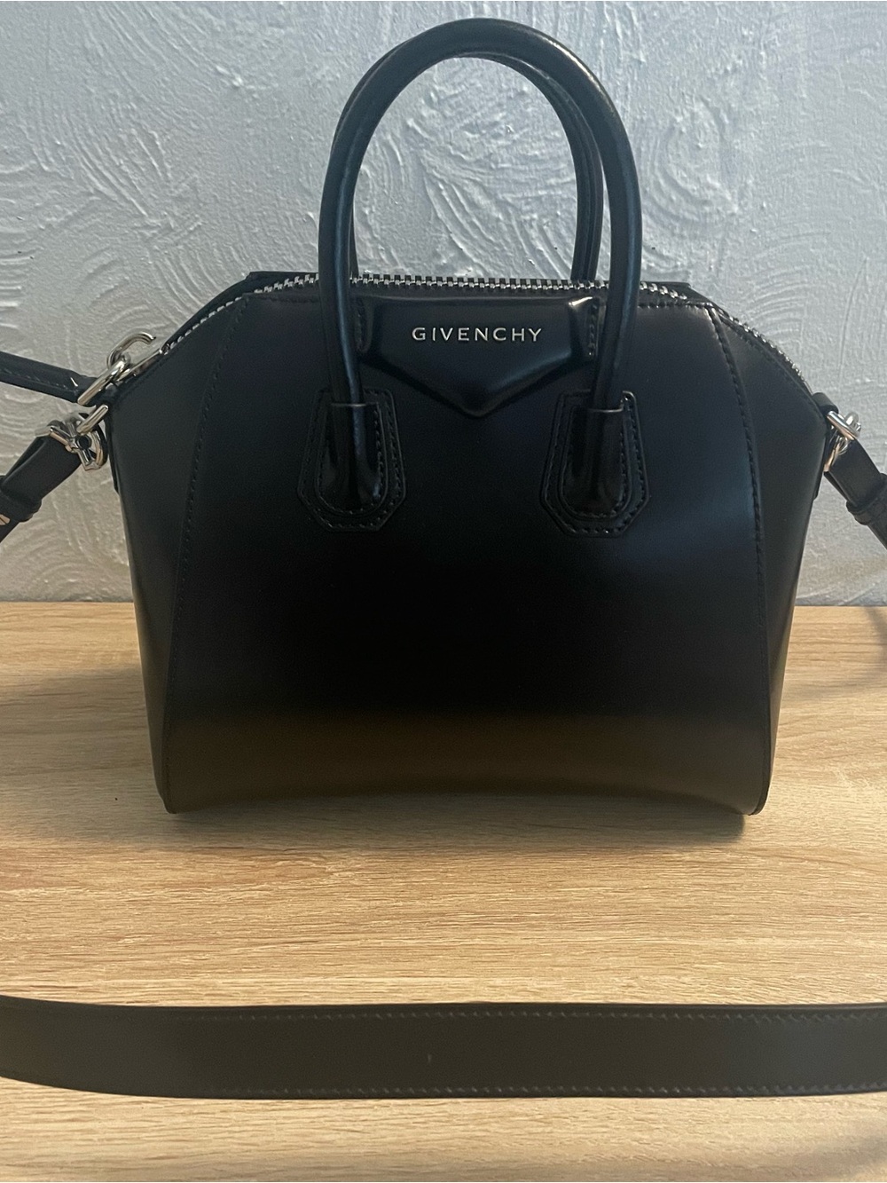 Givenchy Mini Antigona Bag Black Box Leather with Detachable Strap